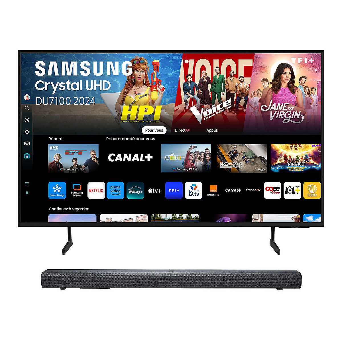 Samsung 55" LED TV TU55DU7100K + JBL SB510 Soundbar