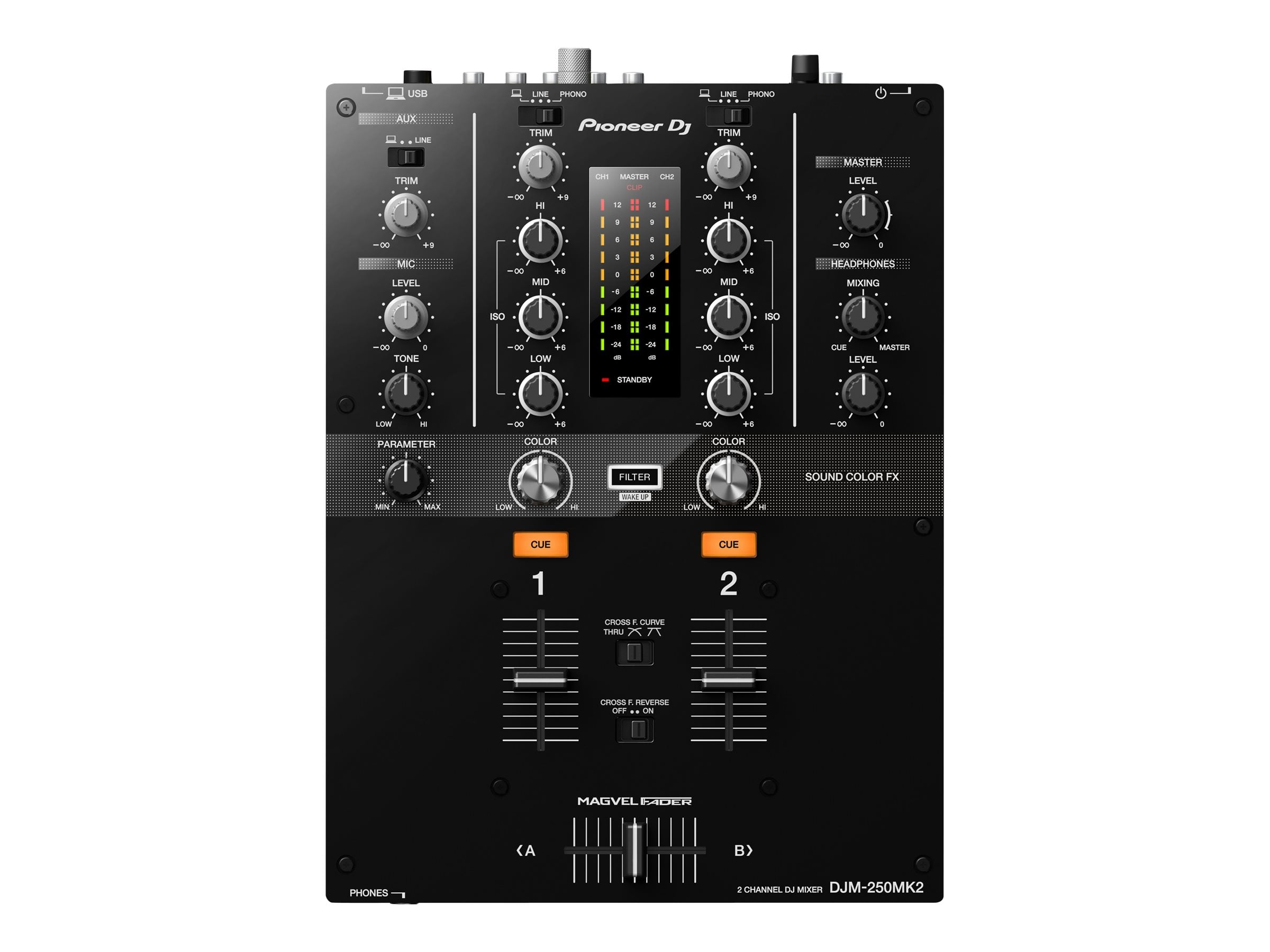 Pioneer DJM-250MK2 Digital Mixer - 2 Channel - Rack-mountable