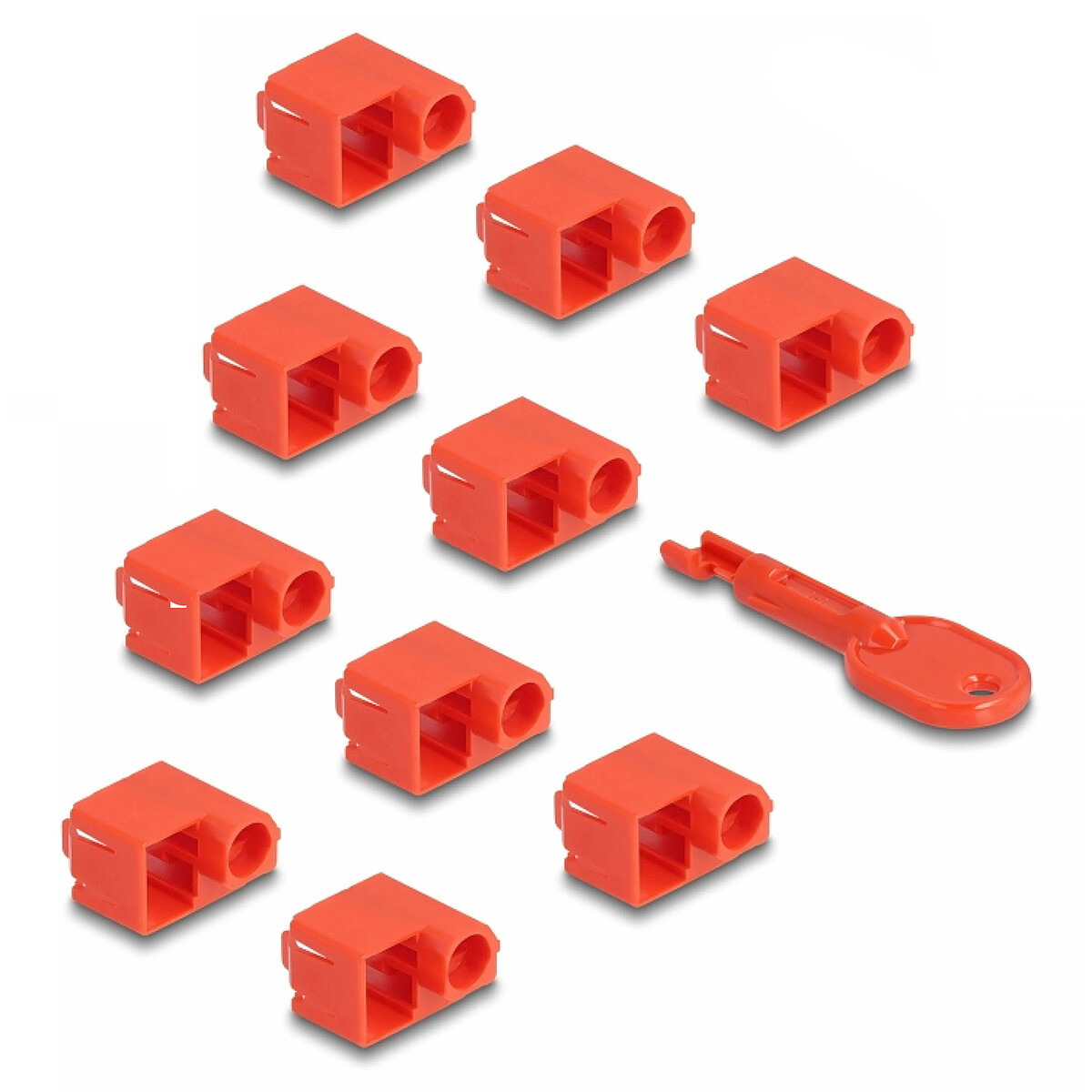 Conjunto de 10 cerraduras para tomas RJ45 DeLock