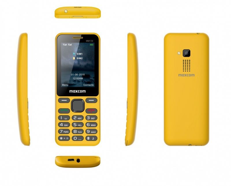 Maxcom MM139Y 2G Smartphone, 2.4' Color Yellow Display