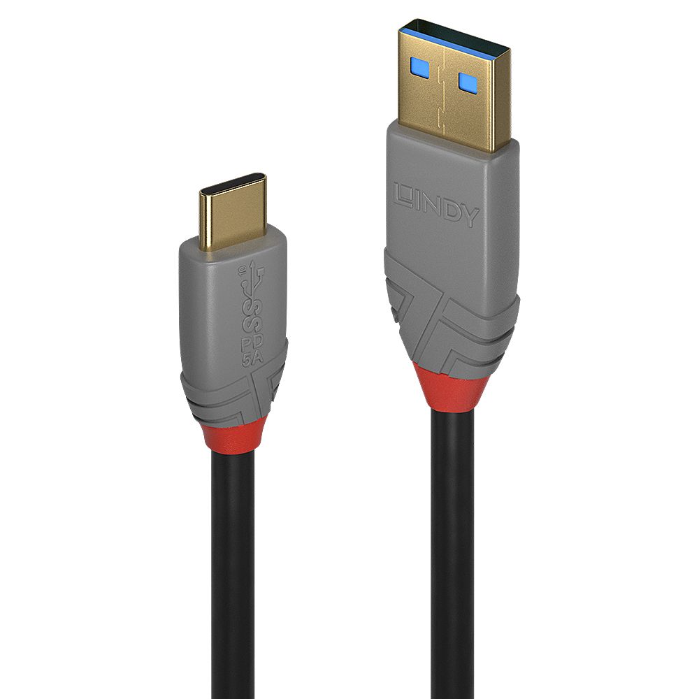 Cable USB-C a USB-A de Lindy, 2 m, Negro