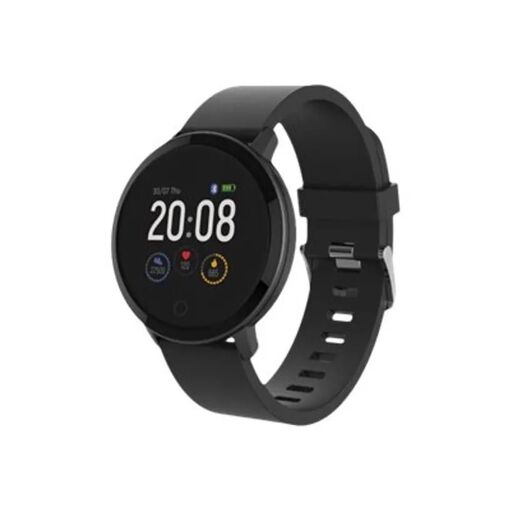 TelForceOne Forever ForeVive Lite - Reloj inteligente con correa de metal, pantalla de 1,3 pulgadas, Bluetooth, 57 g, negro