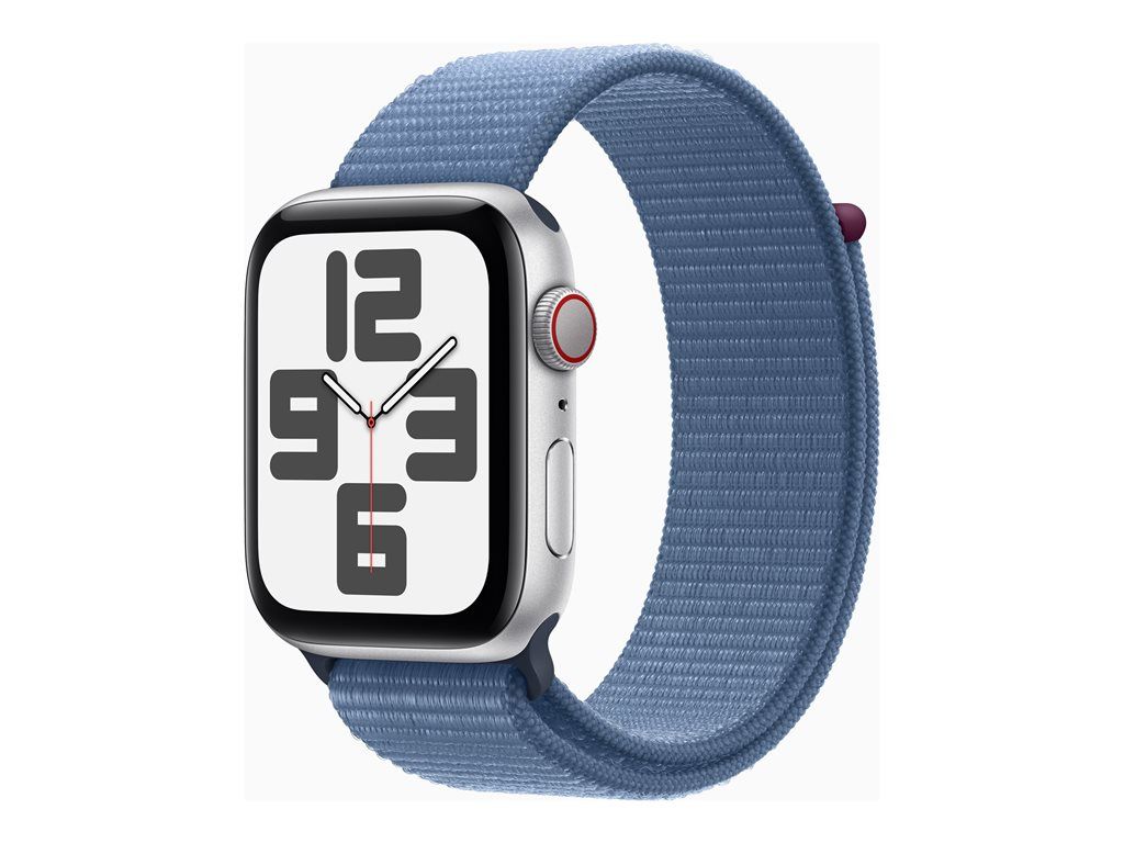 Apple Watch SE (GPS + Cellular) - 2nd Generation - 44mm - Silver Aluminium - Sport Band - Winter Blue - Wrist Size: 145-220mm - 32GB - Wi-Fi, LTE, Bluetooth - 4G - 33g