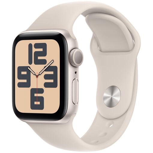 Apple Watch SE 2e génération GPS - Boîtier en aluminium 40 mm Lumière stellaire - Bracelet M/L