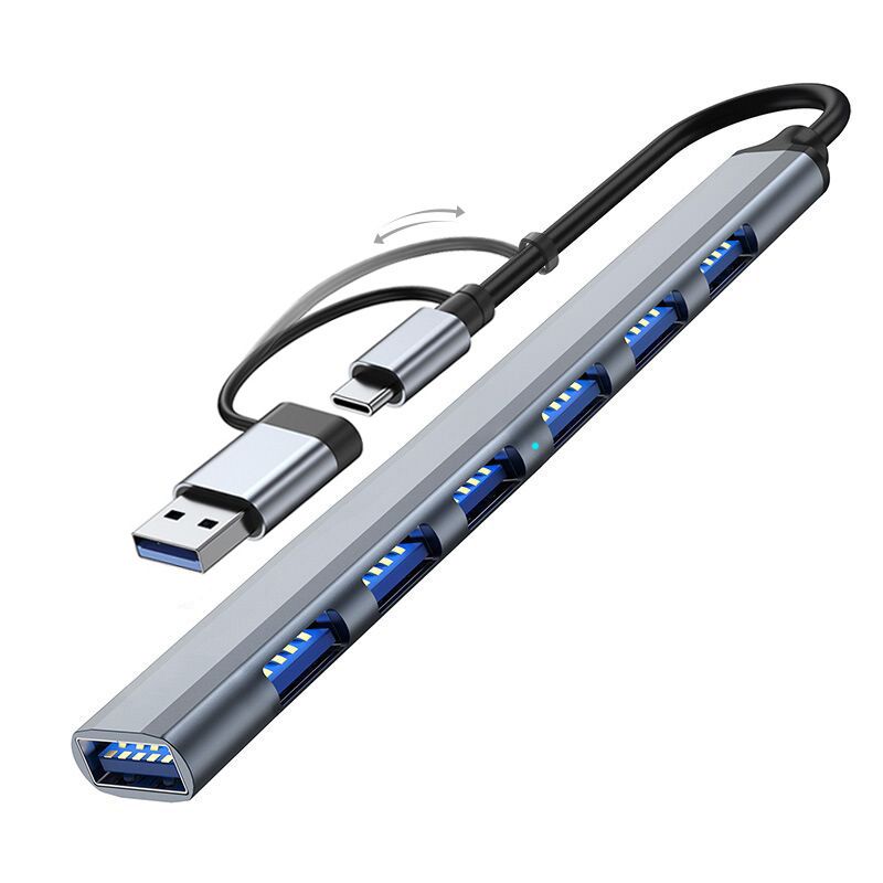 INF USB Hub - 7-Port with 1 USB3.0 + 6 USB2.0, Silver