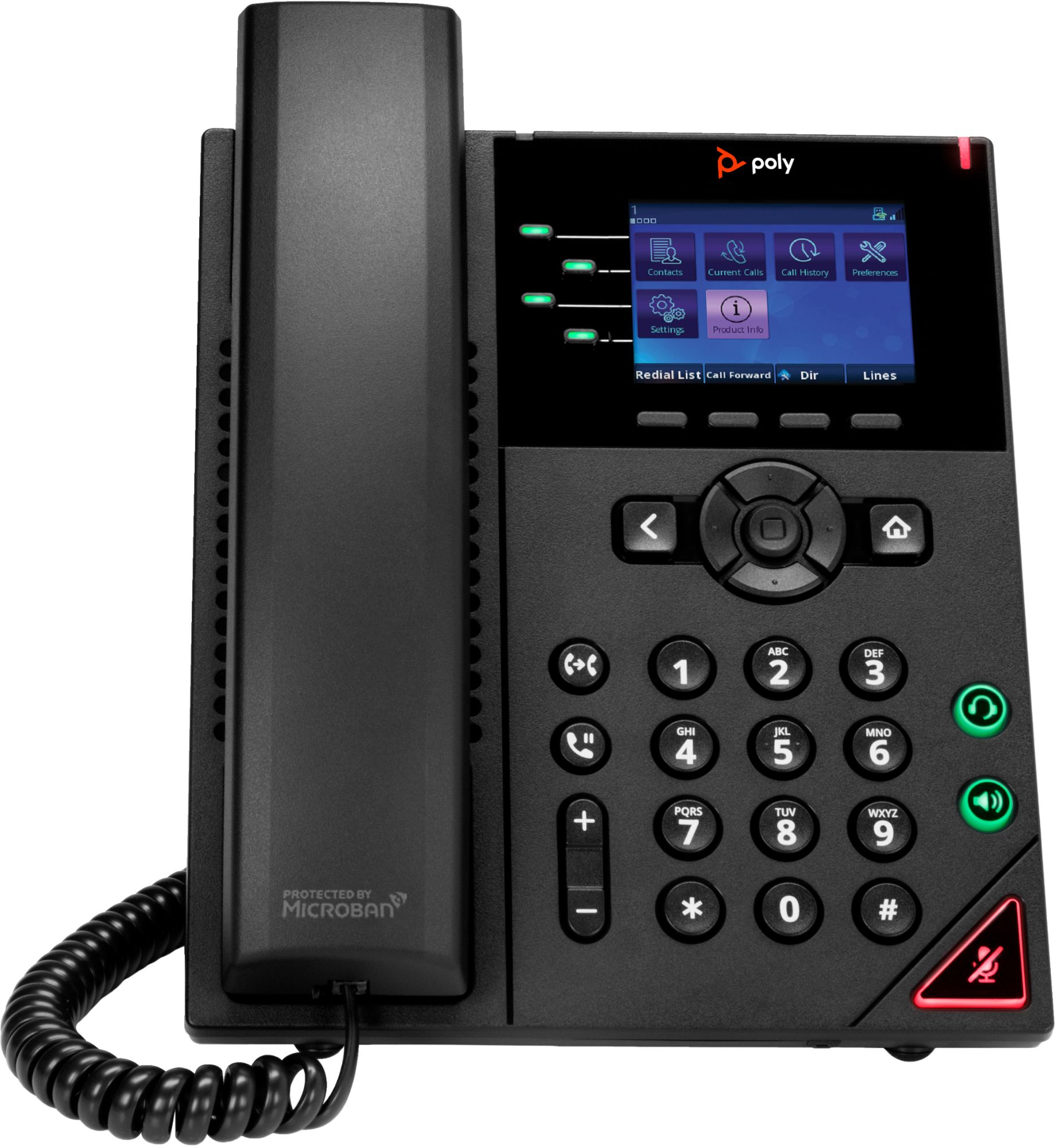 HP Poly VVX 250 - OBi Edition VoIP Phone - 3-way Call Conference - SRTP, SIP, SDP, RTP - 4 Lines - Black