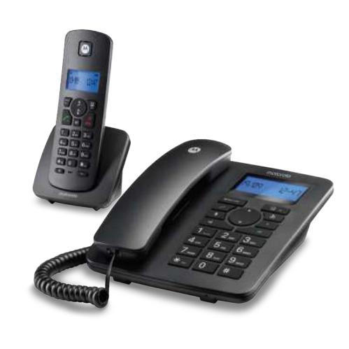 Motorola C4201 Analog/DECT Phone with Caller ID, Black