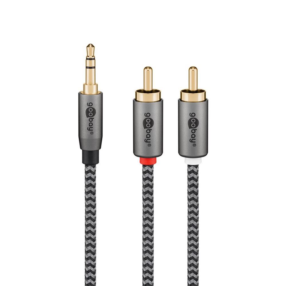 Goobay 3m Audio Cable 3.5mm to 2x RCA