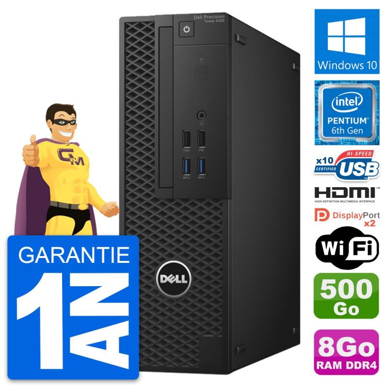 Dell Precision T3420 SFF PC - Intel G4400, 8GB RAM, 500GB HDD, HDMI, WiFi, Windows 10