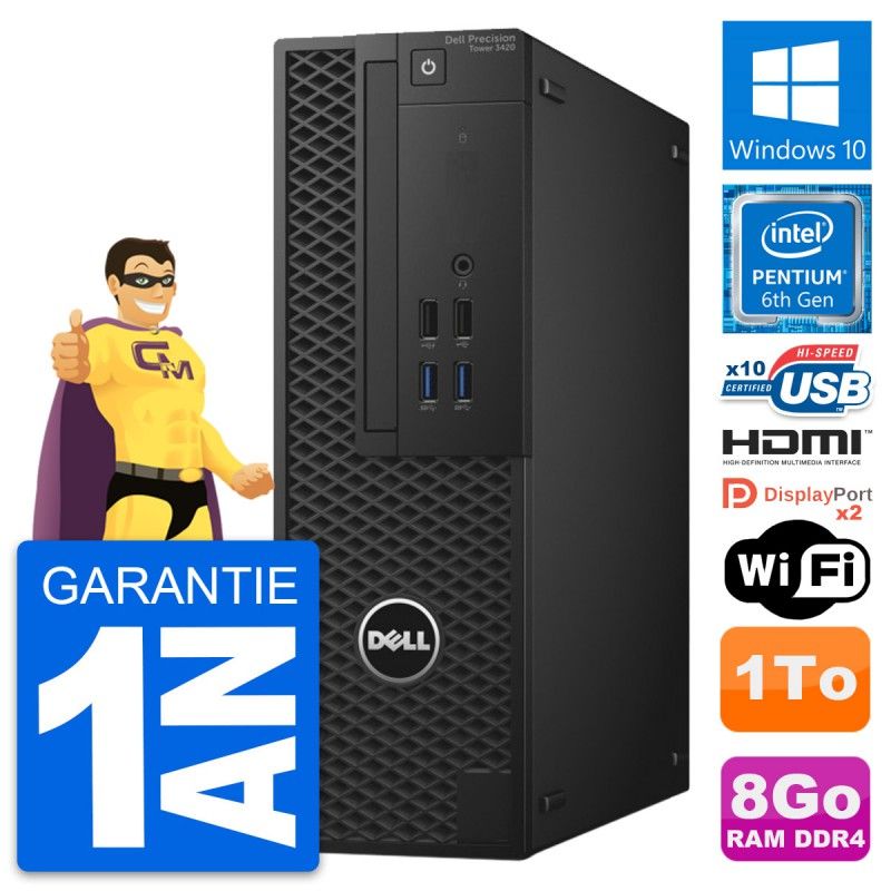 Dell Precision T3420 SFF Desktop PC - Intel G4400, 8GB RAM, 1TB HDD, HDMI, WiFi