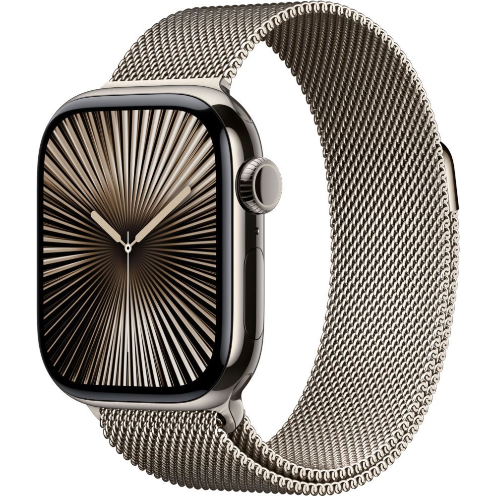 Apple Watch Series 10 GPS + Cellular, 46mm Titanium Case - Natural Finish with Link Band