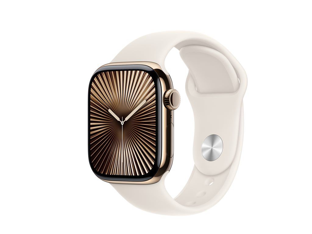 Apple Watch Series 10 GPS + Cellular, Titanium Case 42mm, Gold Finish - Size M/L