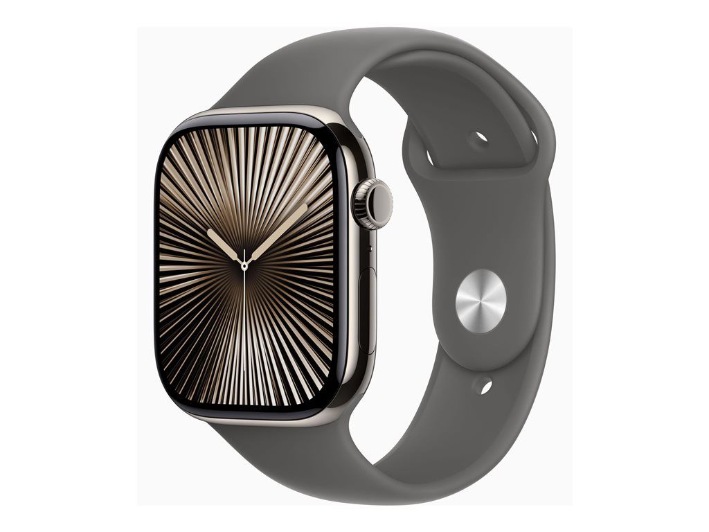 Apple Watch Series 10 GPS + Cellular, 46mm Titanium Case, Natural Finish, Size M/L