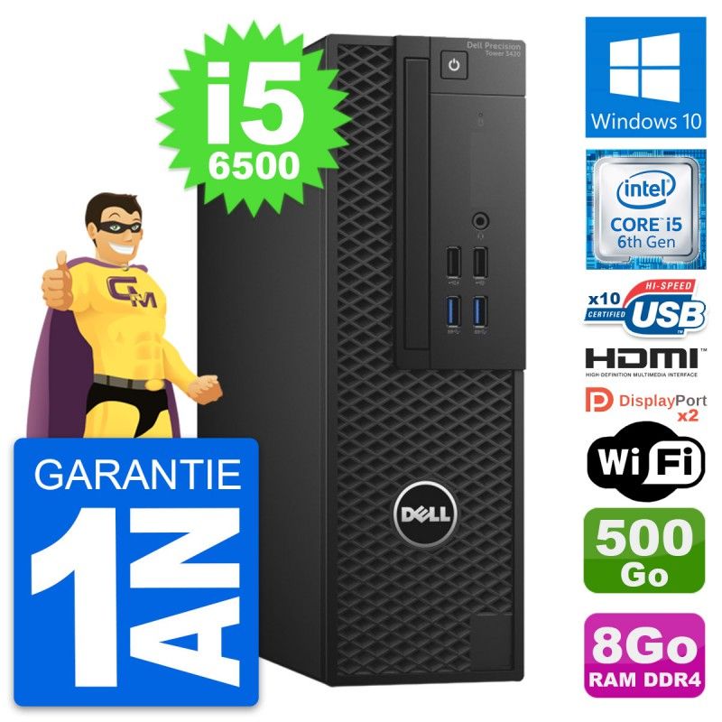 Computadora de escritorio Dell Precision T3420 SFF - i5-6500, 8 GB de RAM, 500 GB HDD, HDMI, WiFi, Windows 10