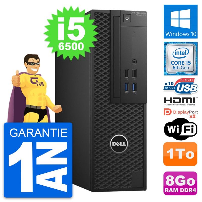 Dell Precision T3420 SFF Core i5-6500 8GB RAM 1TB HDD HDMI Windows 10 Wifi