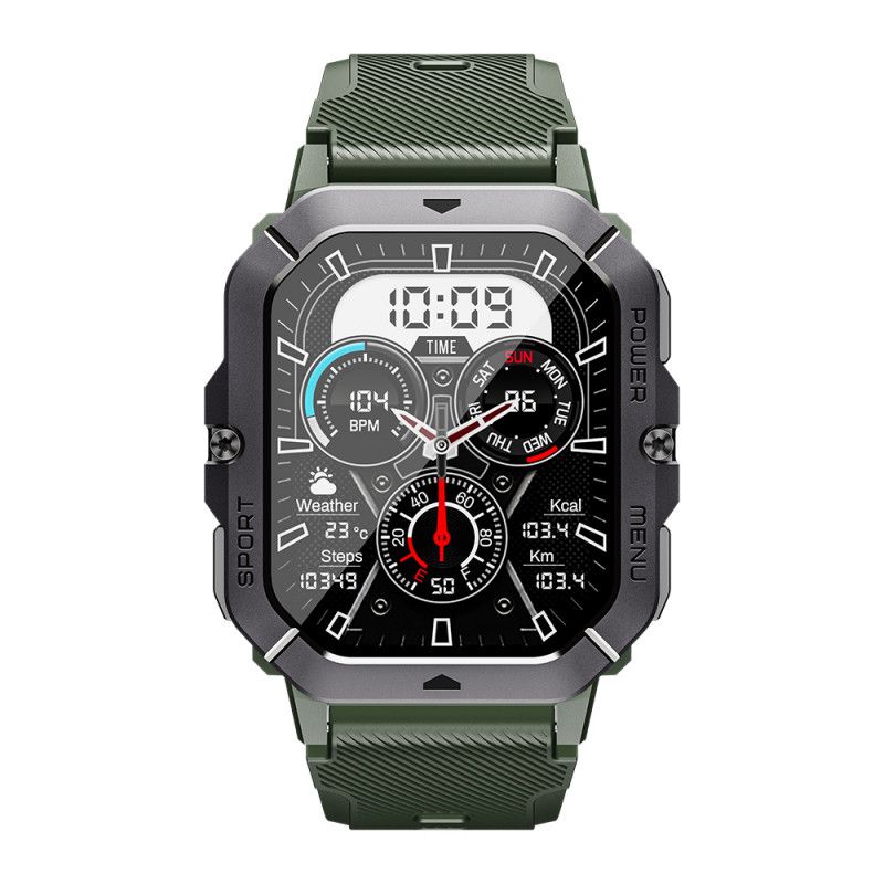 Montres connectées robustes Oukitel BT101 - Écran 2,02 pouces - Répond aux appels - Vert