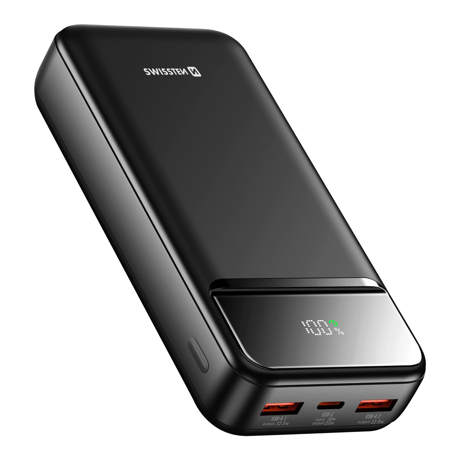 Swissten 20,000mAh Portable Battery with USB-C and 2 USB Ports