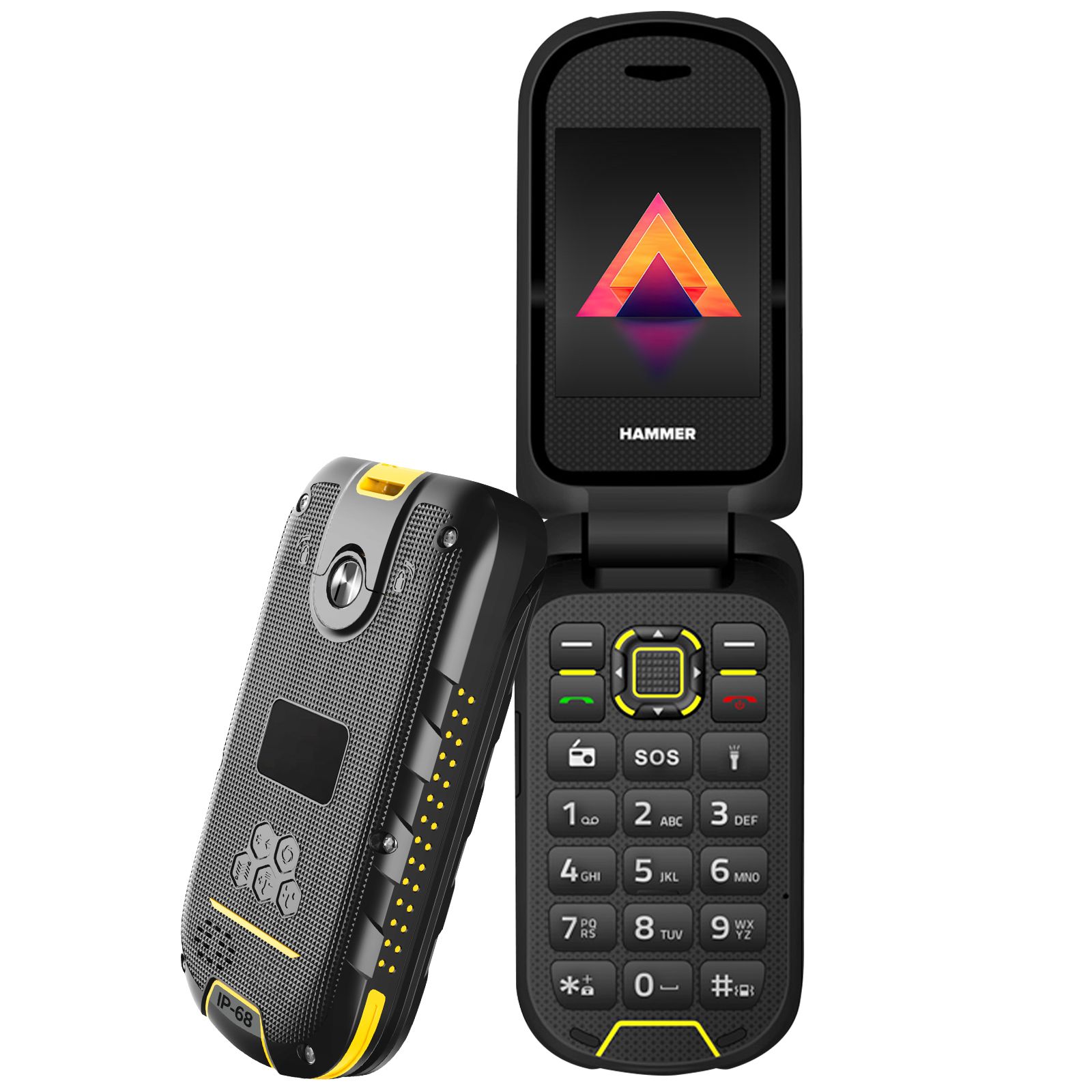 HAMMER Foldable Phone with Dual Screens and 1200mAh Battery