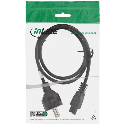 InLine 16656X Electric Cable, Black, 1.8m