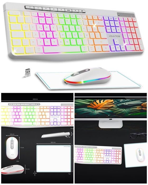 Advance R-TYPE Wireless Keyboard - AZERTY - RGB - IPX4 - 1600dpi Mouse