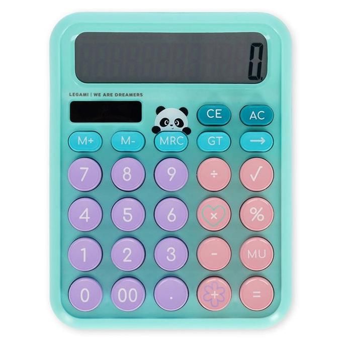 LEGAMI Solar-Powered Calculator - 12-Digit Desk Calculator with Battery Backup
