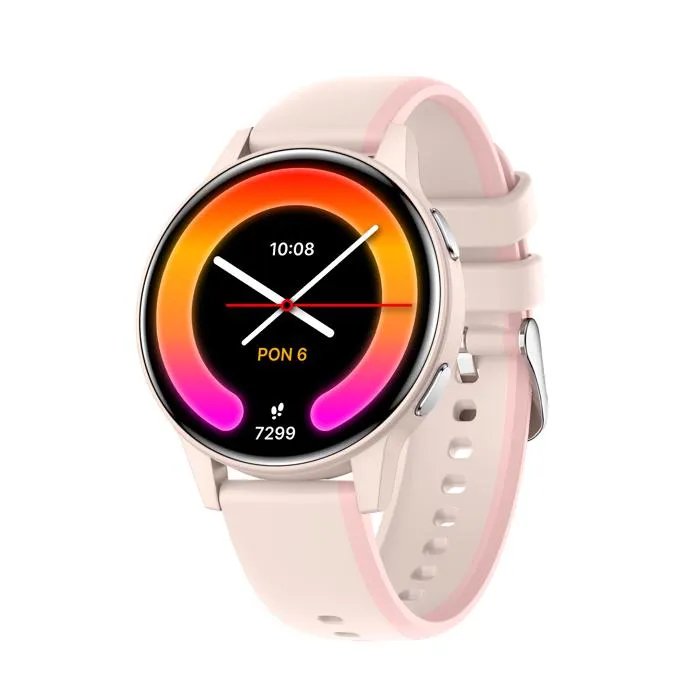 Reloj deportivo conectado Forever iGo Watch 4, JW-600 Rosa, 1,28" AMOLED, Bluetooth 5.3, resistente al agua IP67, 280mAh, Android/iOS