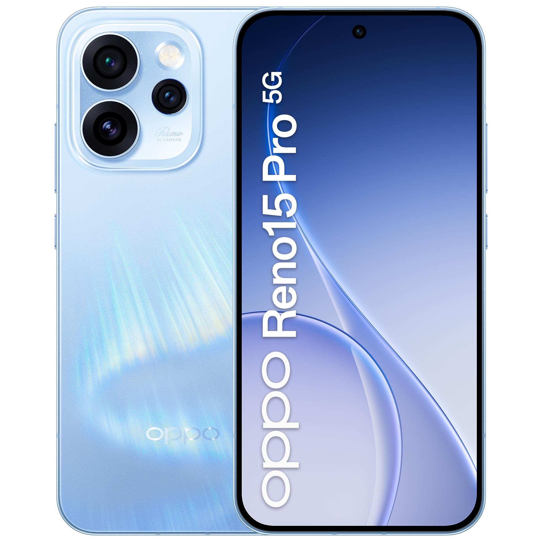 OPPO Reno15 Pro 5G - 6.32" Dual SIM, Android 16, 12GB RAM, 512GB Storage, 6200mAh Battery, Blue