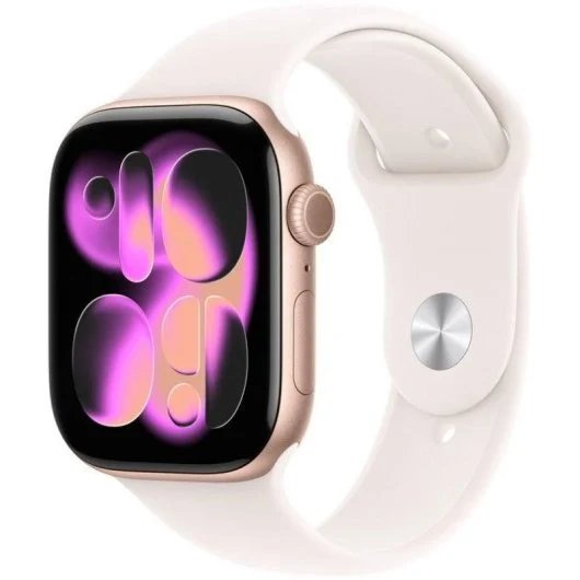 Apple Watch Series 11 GPS 46mm Aluminum Case Rose Gold with Sport Loop Pink Blush S/M