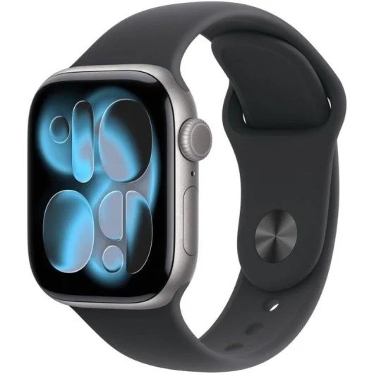 Apple Watch Series 11 GPS + Cellular 42mm Aluminium Case Space Grey with Sport Band Black M/L