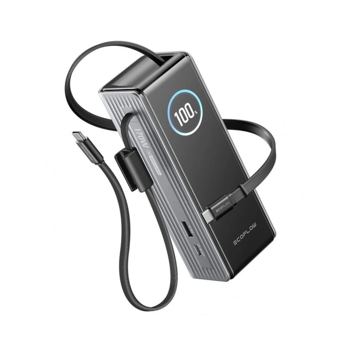 Batería portátil EcoFlow Rápida 25000 mAh 170 W con cable negro