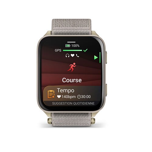 Garmin Venu X1 Reloj Inteligente - Oro suave-lin (46mm, Correa de Nylon ComfortFit, Vida Útil de Batería de 8 Días)
