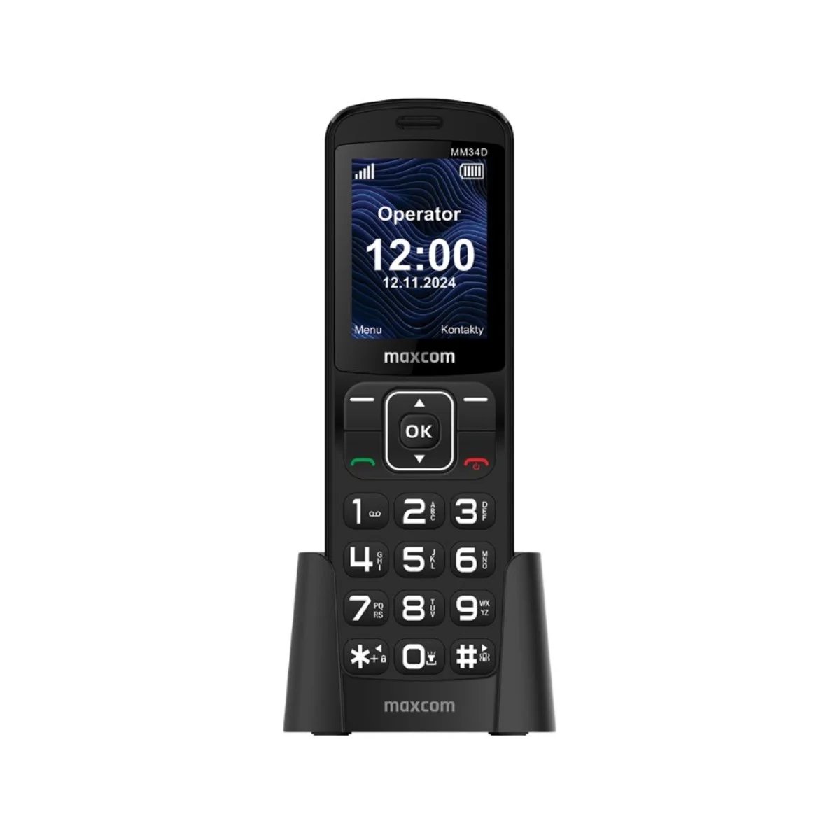 MaxCom MM34D Simple SIM Phone - Black