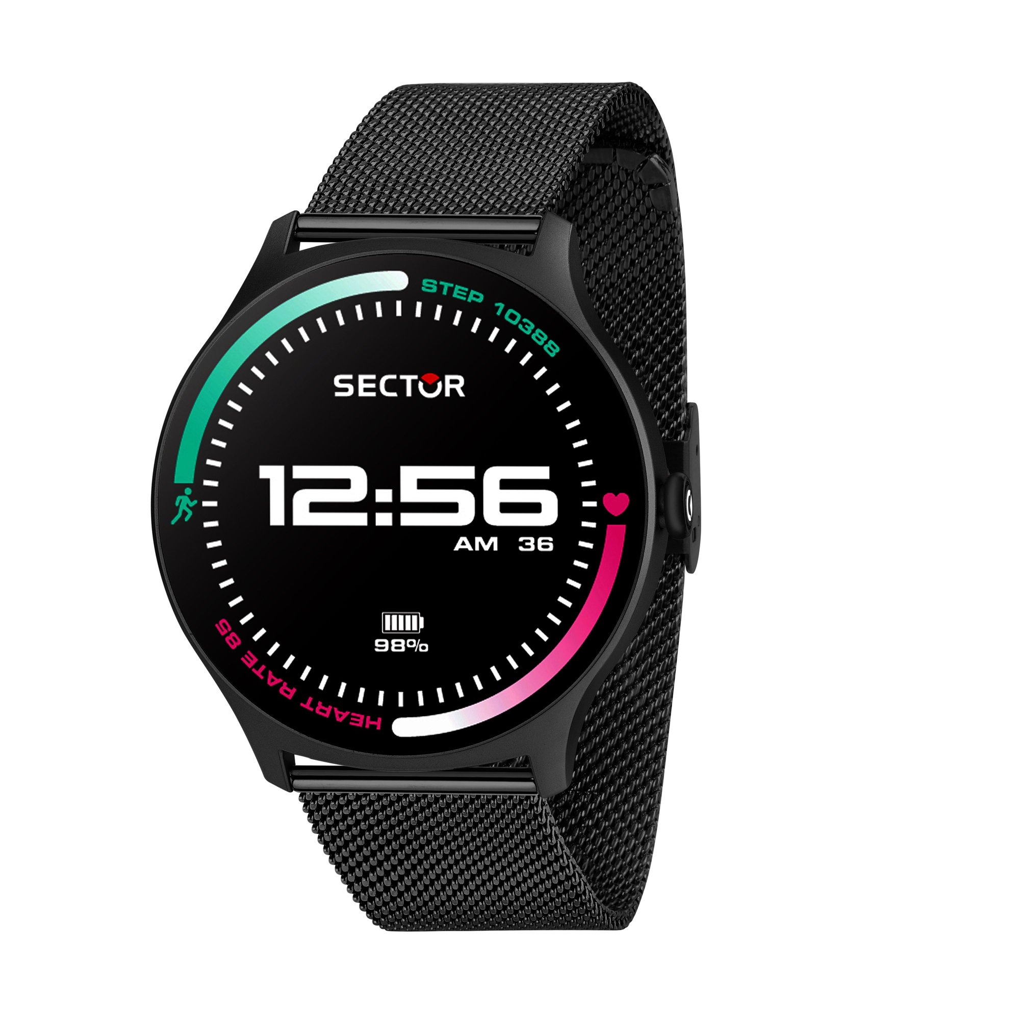 Sector Stainless Steel Watch S-06 Black Mesh Bracelet