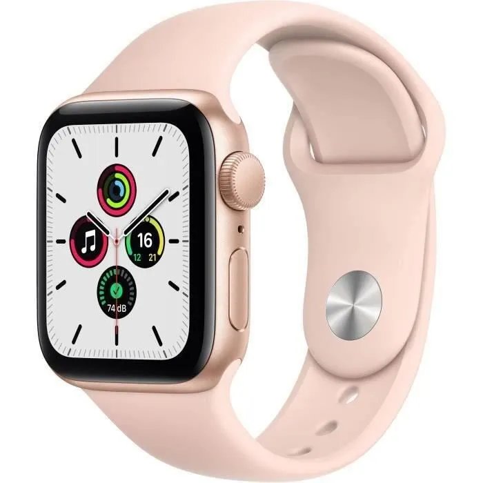 Apple Watch SE GPS 40mm Aluminum Case Gold - Sand Pink Strap (2020) Refurbished - Good Condition