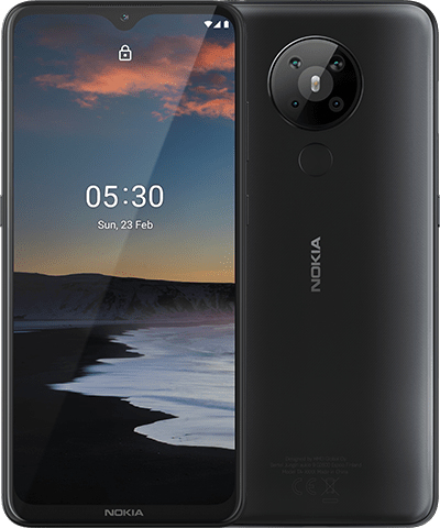 Nokia 5/3 - 6.55" Dual SIM, Android 10, 4G, USB Type-C, 4GB RAM, 64GB, 4000mAh Battery, Black