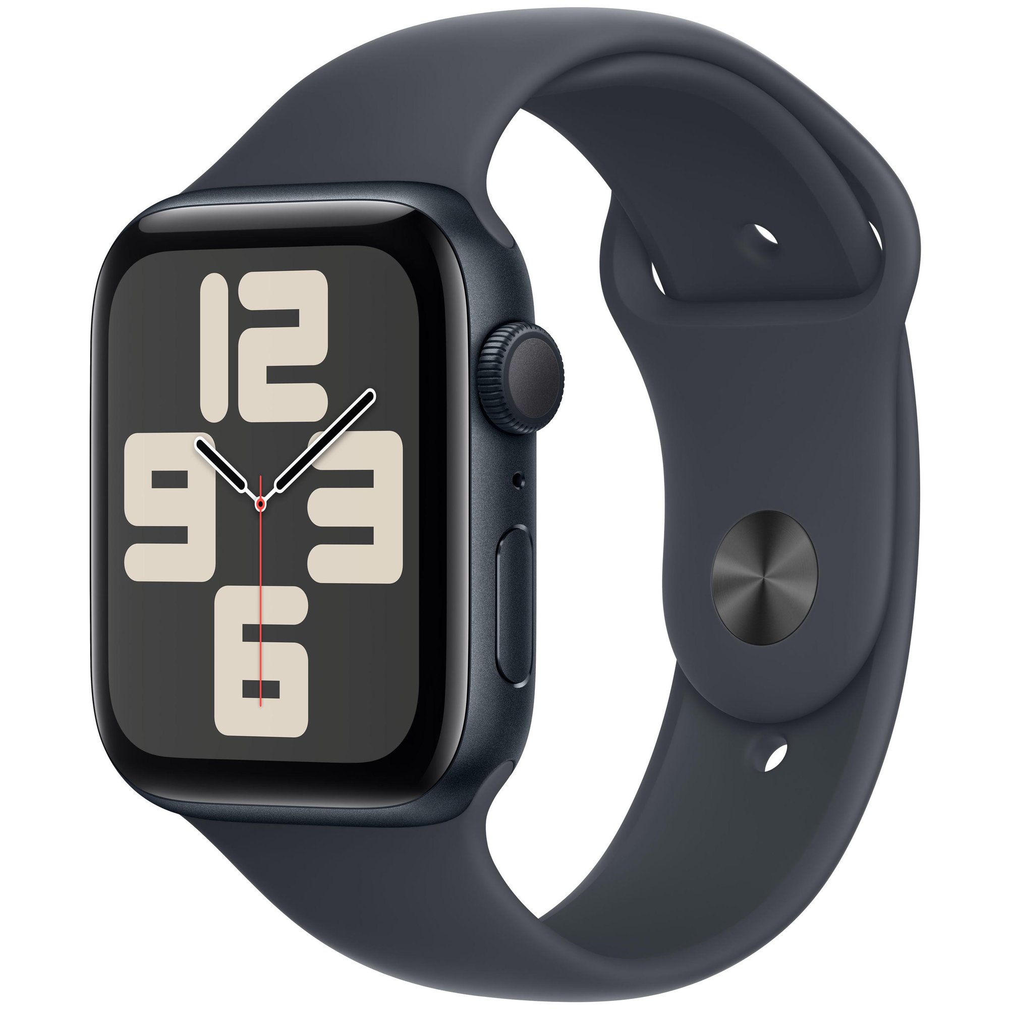 Apple Watch SE (GPS) - 2nd Gen - 44mm - Midnight Aluminium - Sport Band - Fluoroelastomer - M/L Band Size - 32GB - Wi-Fi 4, Bluetooth