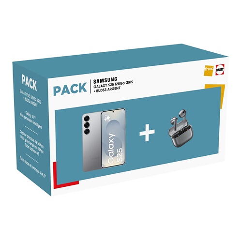 Paquete Samsung Galaxy S25 128 GB Gris + Buds 3 Plata
