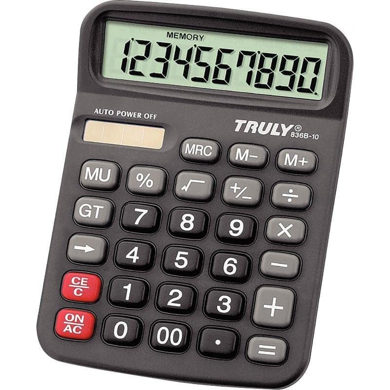 Truly Solar Desk Calculator 10-Digit, 3.7 x 5 x 1.5 inches