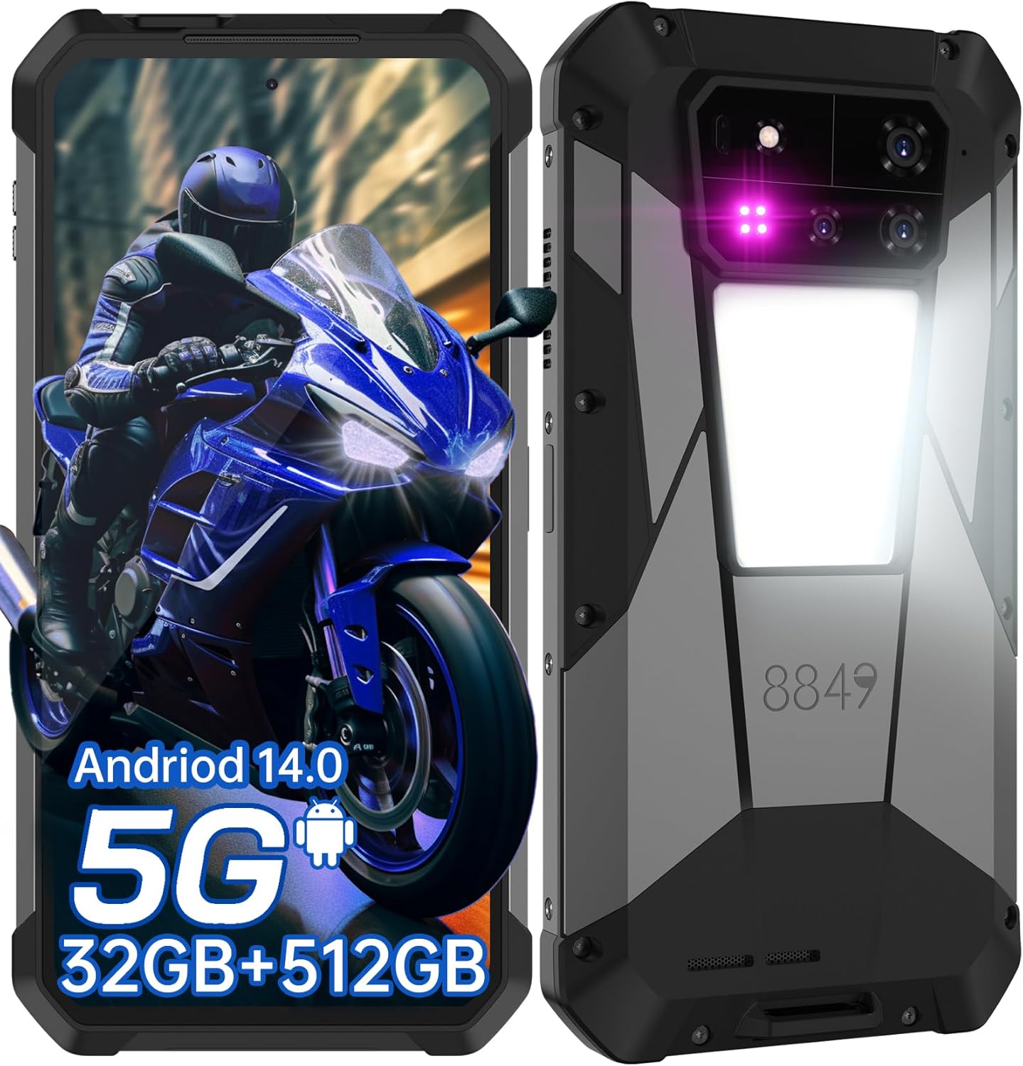 Doogee Tank 4 Pro: Rugged Phone with Projector, 6.73" AMOLED, 1200LM LED Light, GPS, OTG, 32GB RAM, 512GB ROM
