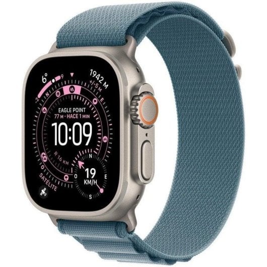 Apple Watch Ultra 49mm GPS + Cellular, Titanium Case, Alpine Blue Loop Strap, Small