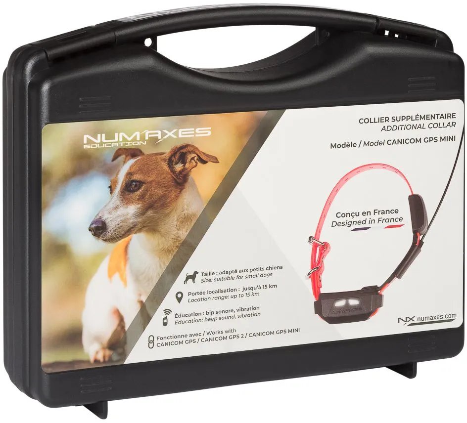 NUM'AXES CANICOM GPS Mini Dog Collar - Orange, 15km Range, IP67