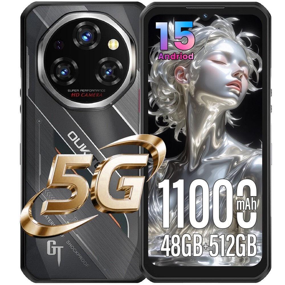 Oukitel WP62 5G Smartphone - 48GB RAM + 512GB ROM, 11000mAh Battery, 6.6" FHD+ 120Hz Display, IP68/IP69K, 108MP Camera