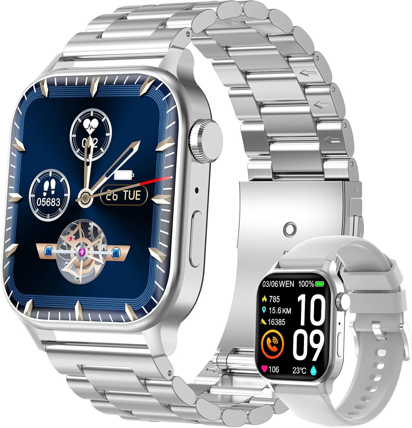 Smartwatch para Hombre de 1.85" HD con Llamadas Bluetooth, Modos Deportivos, Seguimiento del Sueño, Resistente al Agua IP68 Reloj Inteligente Compatible iOS Android