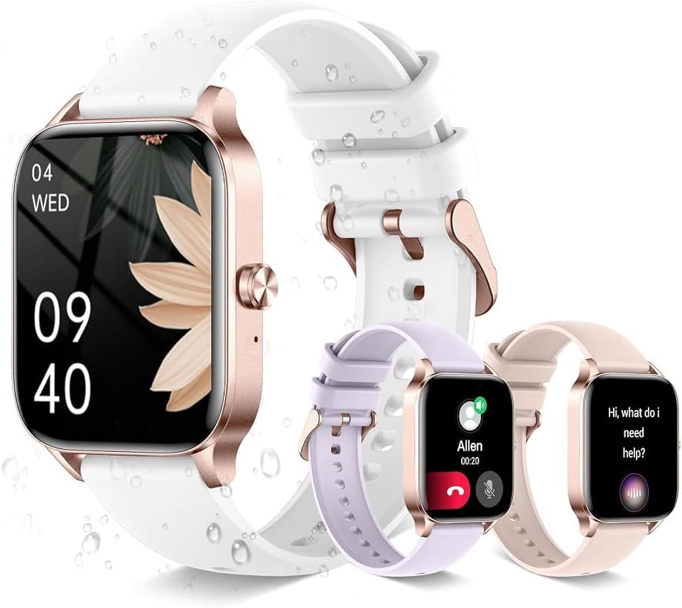 Women's Smartwatch with Bluetooth Calls, Thin and Light Sport Watch with 1.85" HD Tracker/120+ Sports Modes/Voice AI/Sleep Monitor/Pedometer