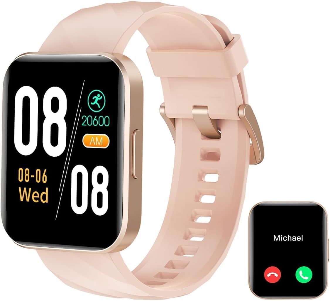 Reloj inteligente para mujeres, responde llamadas, resistente al agua con podómetro, contador de calorías, frecuencia cardíaca, SpO2, seguimiento del sueño, ciclo menstrual, pantalla personalizada