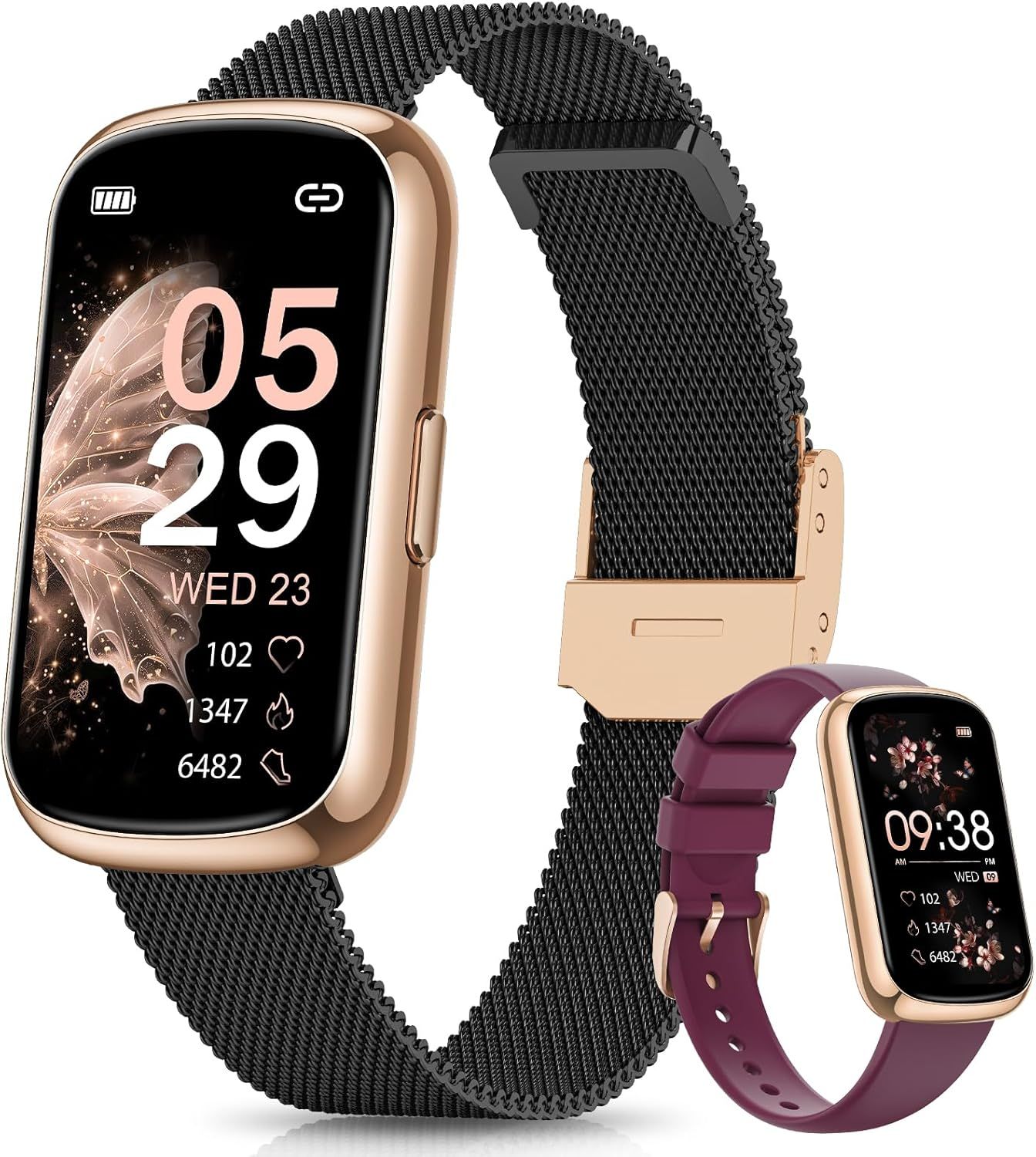 Smartwatch para Mujer Delgada y Elegante: Pantalla de 1,47", Seguimiento de 24 Modos Deportivos, Monitoreo del Sueño y Ritmo Cardíaco, SpO2, Podómetro, Larga Duración de Batería - Compatible Android/iOS