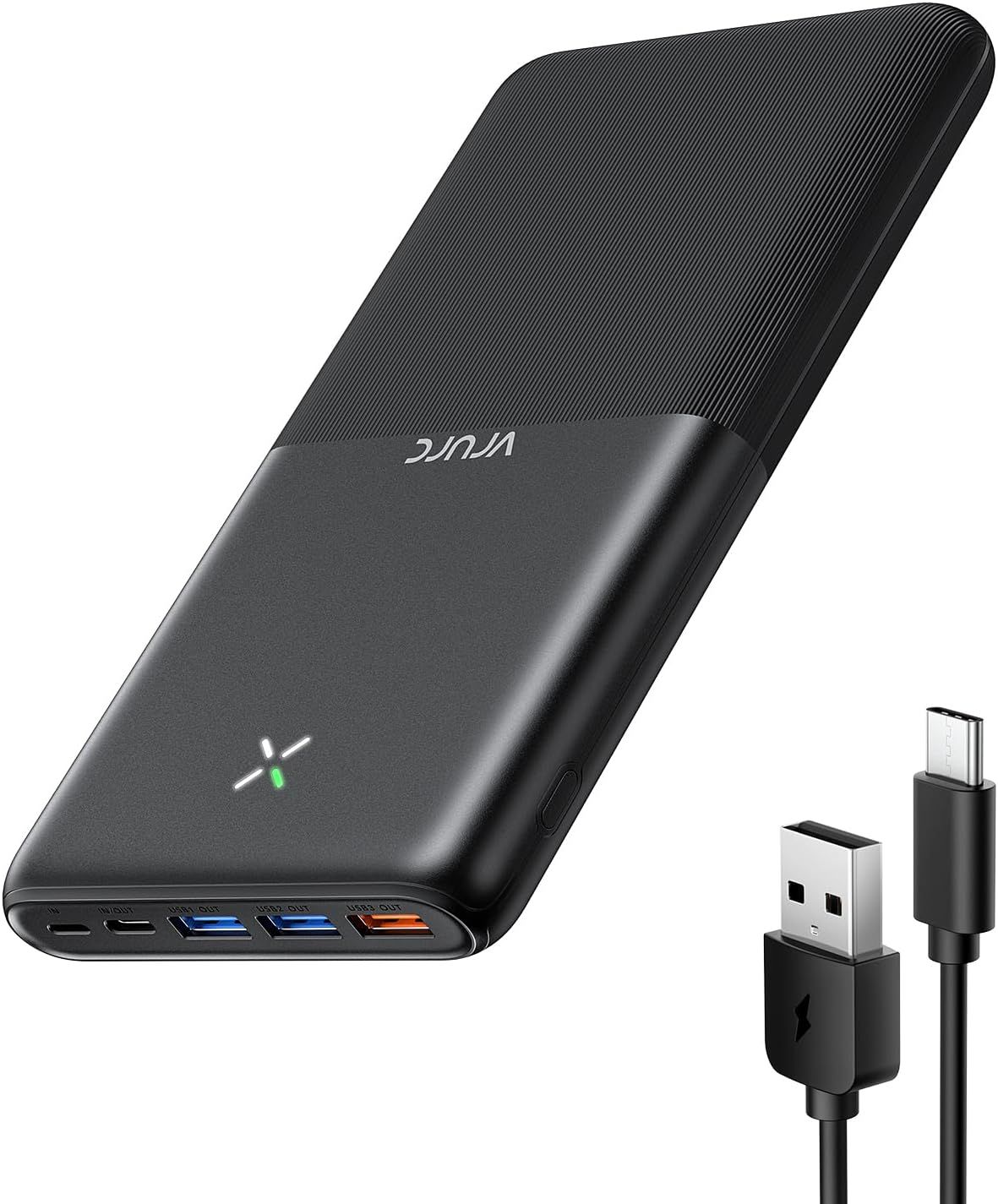 External Battery 30000mAh USB C Power Bank High Capacity Quick Charge 22.5W Compact Portable Battery with 4 Outputs and 3 Inputs
