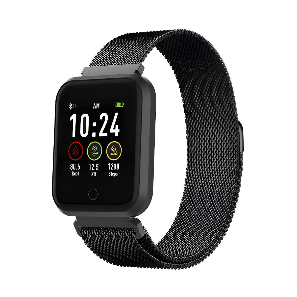 Partel SW-300 Bluetooth Smartwatch with Heart Rate and IP67 Water Resistance - Black