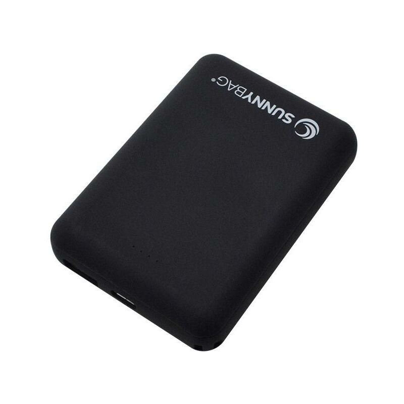 SUNNYBAG Compact 10000 Powerbank, 10000mAh Li-Ion Battery, Black, Status Display A372302