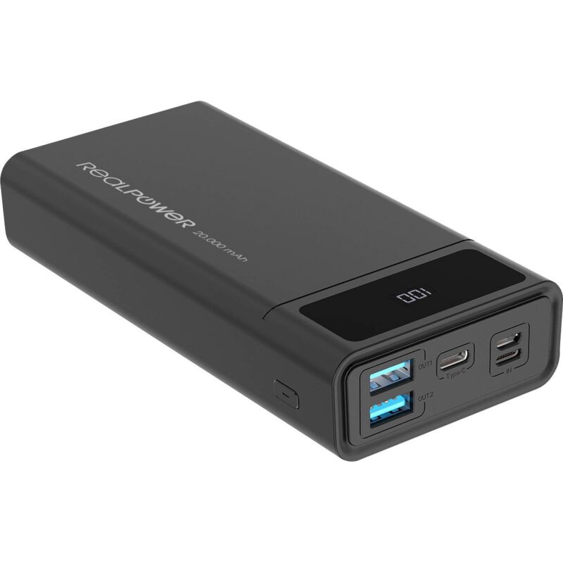 Realpower 20K External Battery 20000mAh Black